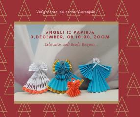 Vabilo na delavnico Angeli iz papirja